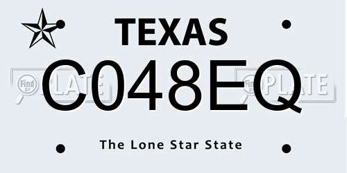 C048EQ Texas License Plate