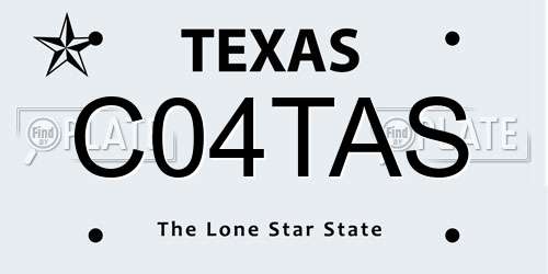 C04TAS Texas License Plate