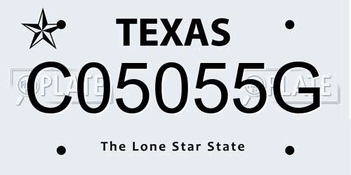 C05055G Texas License Plate