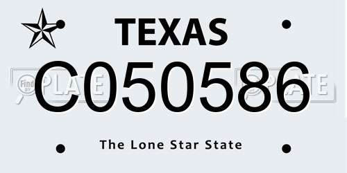 C050586 Texas License Plate