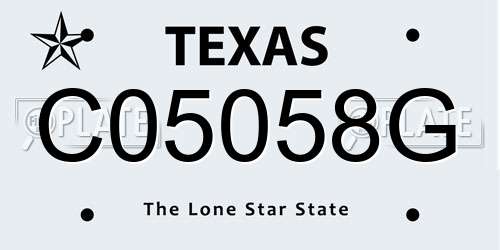 C05058G Texas License Plate
