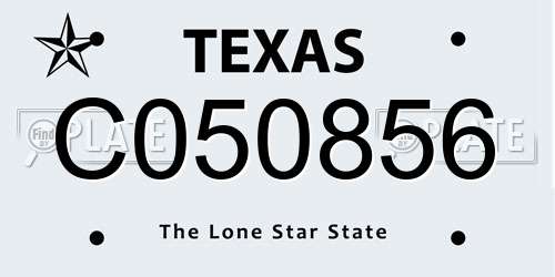 C050856 Texas License Plate