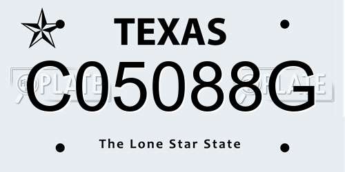 C05088G Texas License Plate