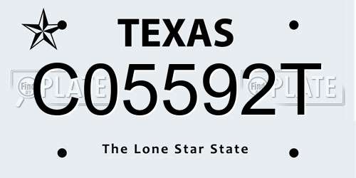 C05592T Texas License Plate