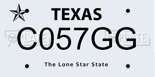 C057GG Texas License Plate