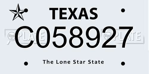 C058927 Texas License Plate