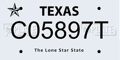C05897T Texas License Plate