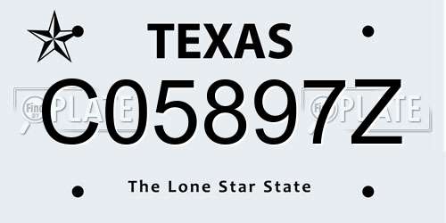 C05897Z Texas License Plate