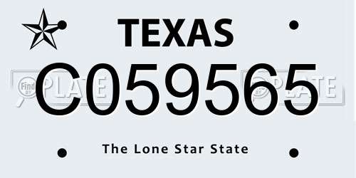 C059565 Texas License Plate