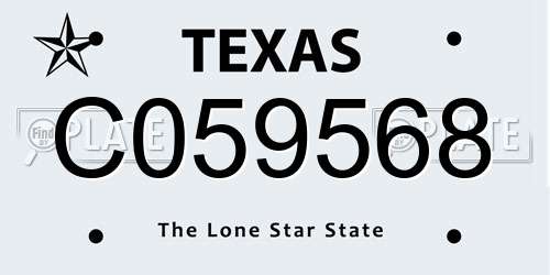 C059568 Texas License Plate