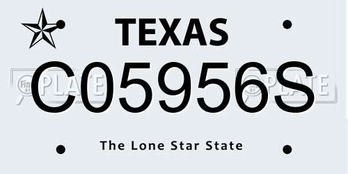 C05956S Texas License Plate