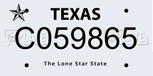 C059865 Texas License Plate
