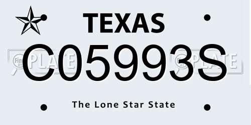C05993S Texas License Plate