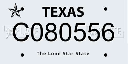 C080556 Texas License Plate