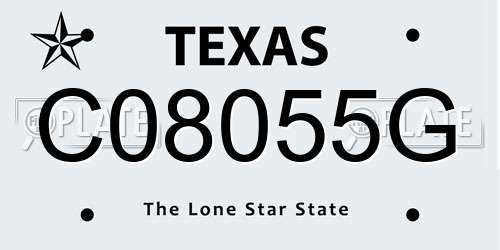 C08055G Texas License Plate
