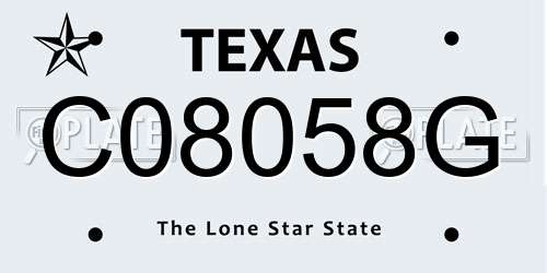 C08058G Texas License Plate