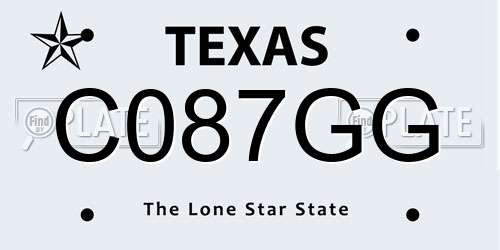 C087GG Texas License Plate