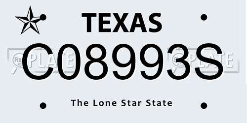 C08993S Texas License Plate