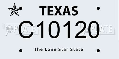 C10120 Texas License Plate