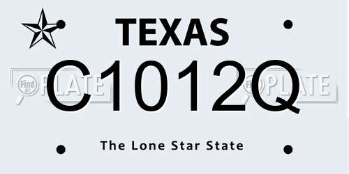 C1012Q Texas License Plate
