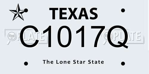 C1017Q Texas License Plate