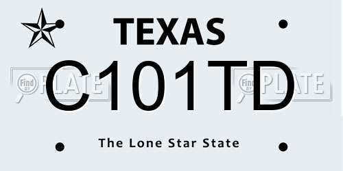 C101TD Texas License Plate