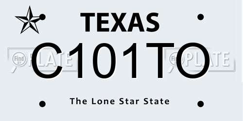 C101TO Texas License Plate
