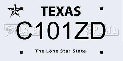 C101ZD Texas License Plate