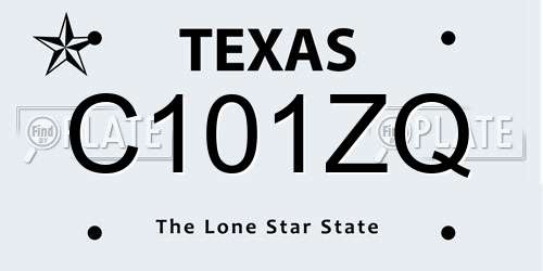 C101ZQ Texas License Plate