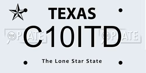 C10ITD Texas License Plate