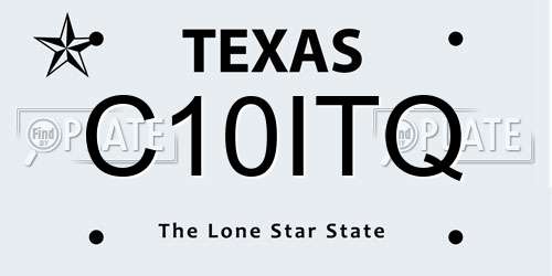 C10ITQ Texas License Plate
