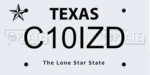 C10IZD Texas License Plate