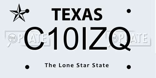 C10IZQ Texas License Plate