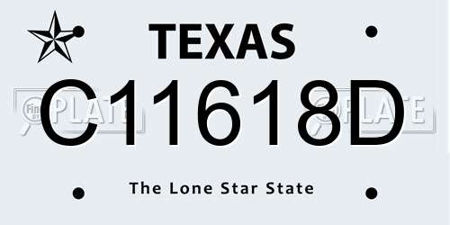 C11618D Texas License Plate