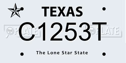 C1253T Texas License Plate