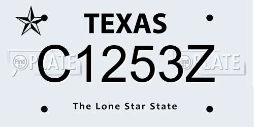 C1253Z Texas License Plate