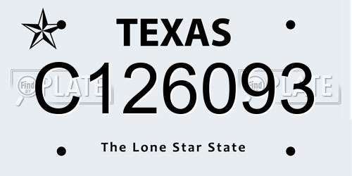 C126093 Texas License Plate