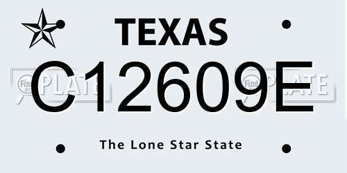 C12609E Texas License Plate