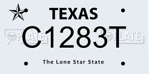 C1283T Texas License Plate