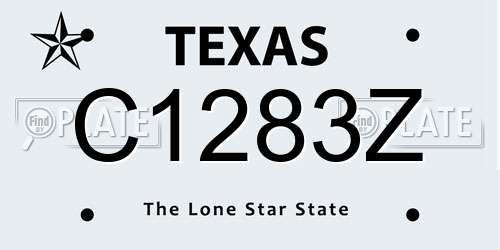 C1283Z Texas License Plate