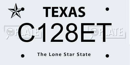 C128ET Texas License Plate
