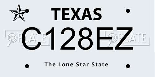 C128EZ Texas License Plate