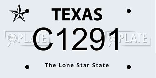 C1291 Texas License Plate