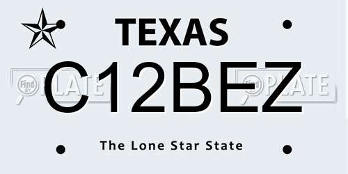 C12BEZ Texas License Plate
