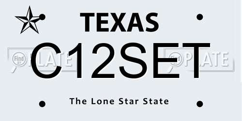 C12SET Texas License Plate
