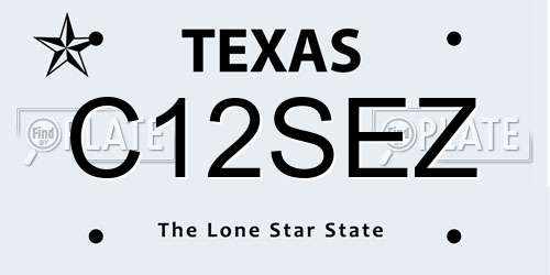 C12SEZ Texas License Plate
