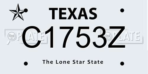 C1753Z Texas License Plate