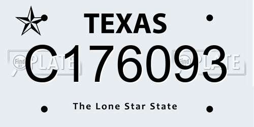 C176093 Texas License Plate