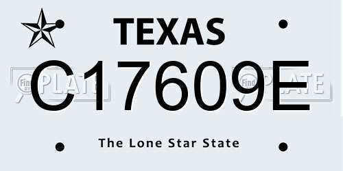 C17609E Texas License Plate