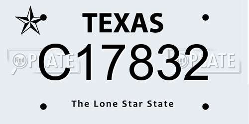 C17832 Texas License Plate